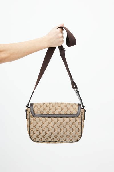 gucci beige monogram crossbody bag|Gucci monogram bamboo handle bag.